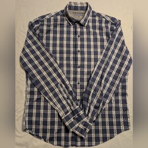 Twilllory Untuckable Men's Blue Plaid Shirt
